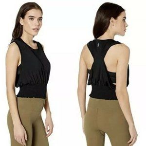 Free People FP Movement Black Say My Name Smock Top S (4-6)